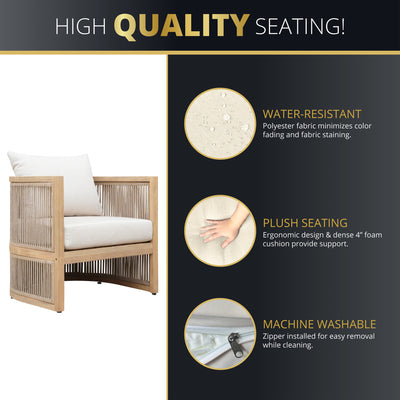 Haven 4-Piece Acacia Rounded Patio Set
