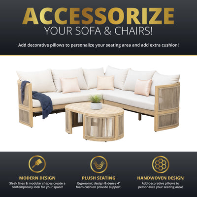 Nancy 3-Piece Acacia Rounded Sectional Set