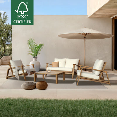 Ciera 4-Piece Acacia Deep Seating Patio Set