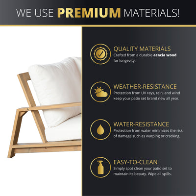 Ciera 4-Piece Acacia Deep Seating Patio Set