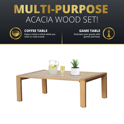 Ciera 4-Piece Acacia Deep Seating Patio Set