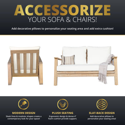 Ciera 4-Piece Acacia Deep Seating Patio Set