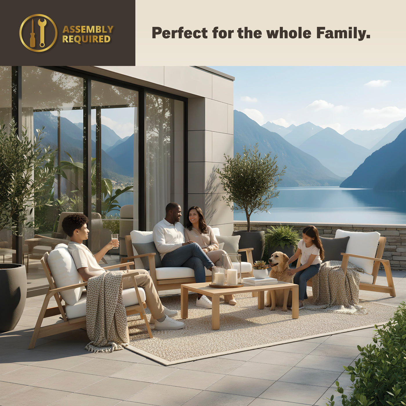 Ciera 4-Piece Acacia Deep Seating Patio Set