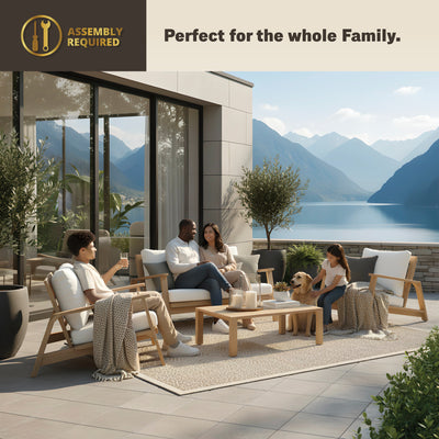 Ciera 4-Piece Acacia Deep Seating Patio Set