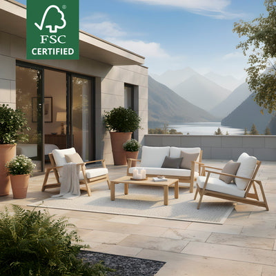 Ciera 4-Piece Acacia Deep Seating Patio Set