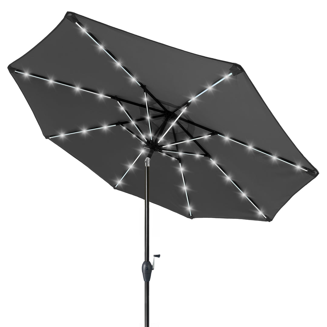 astella patio umbrellas by california umbrella Kinger Home 9 ft Solar LED Light Patio Umbrella with Tilt Adjustment
