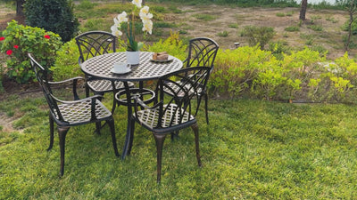 Lily 4-Piece Outdoor Dining Chair Set for Patio