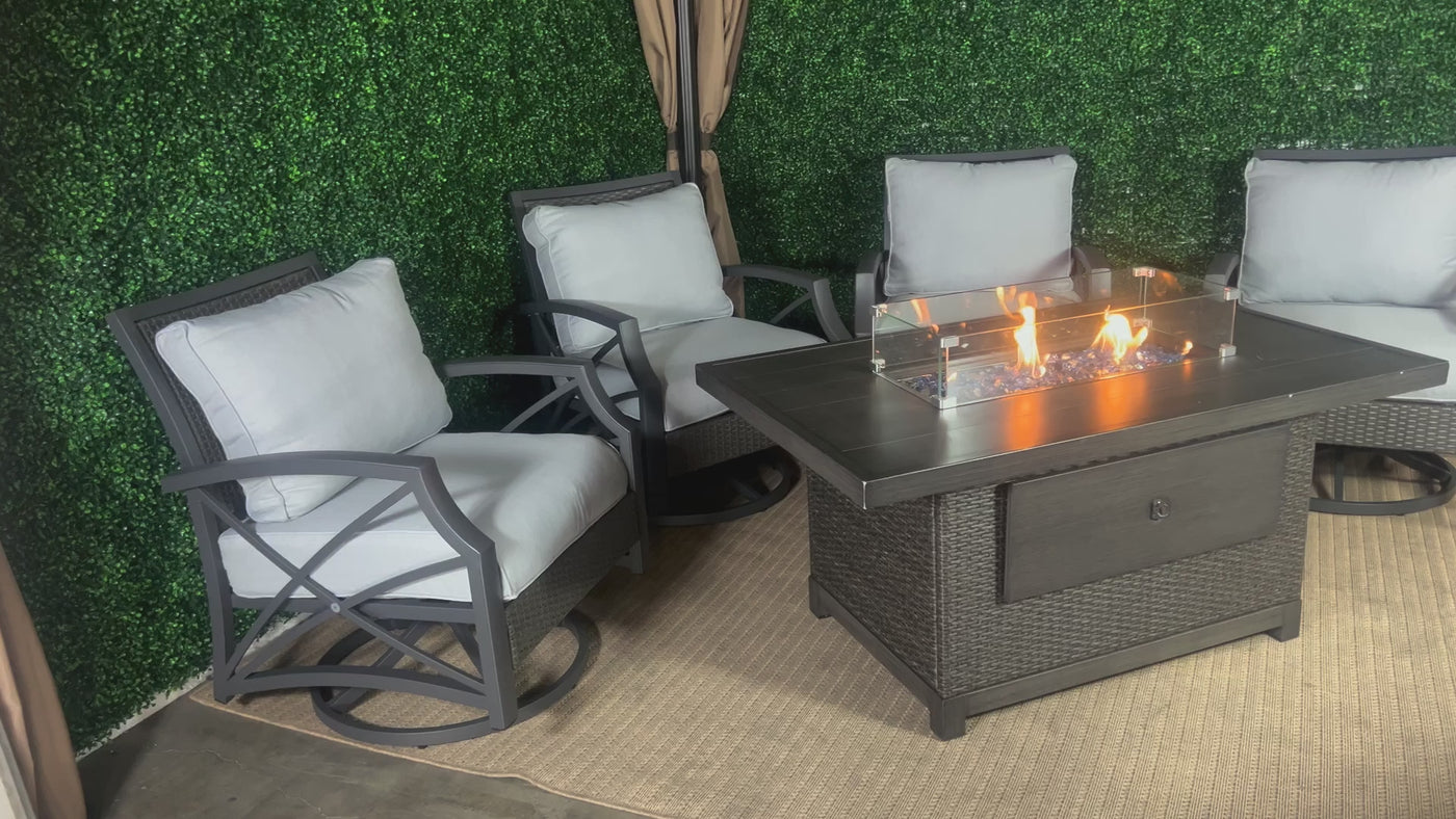 Novi 5-Piece Outdoor Fire Pit Table Set for Patio