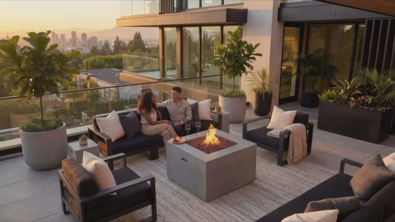 Kai 32" Outdoor Alloy Steel Fire Pit Table for Patio