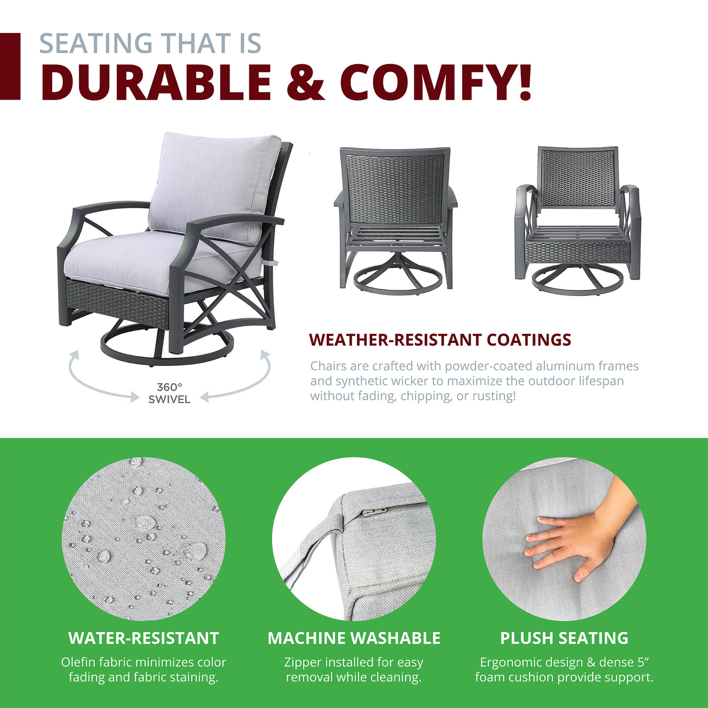 Lark 5-Piece Outdoor Fire Pit Side Table Set for Patio