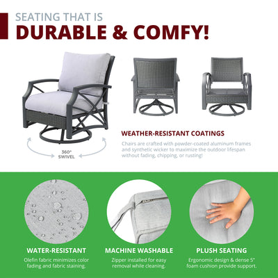 Lark 5-Piece Outdoor Fire Pit Side Table Set for Patio