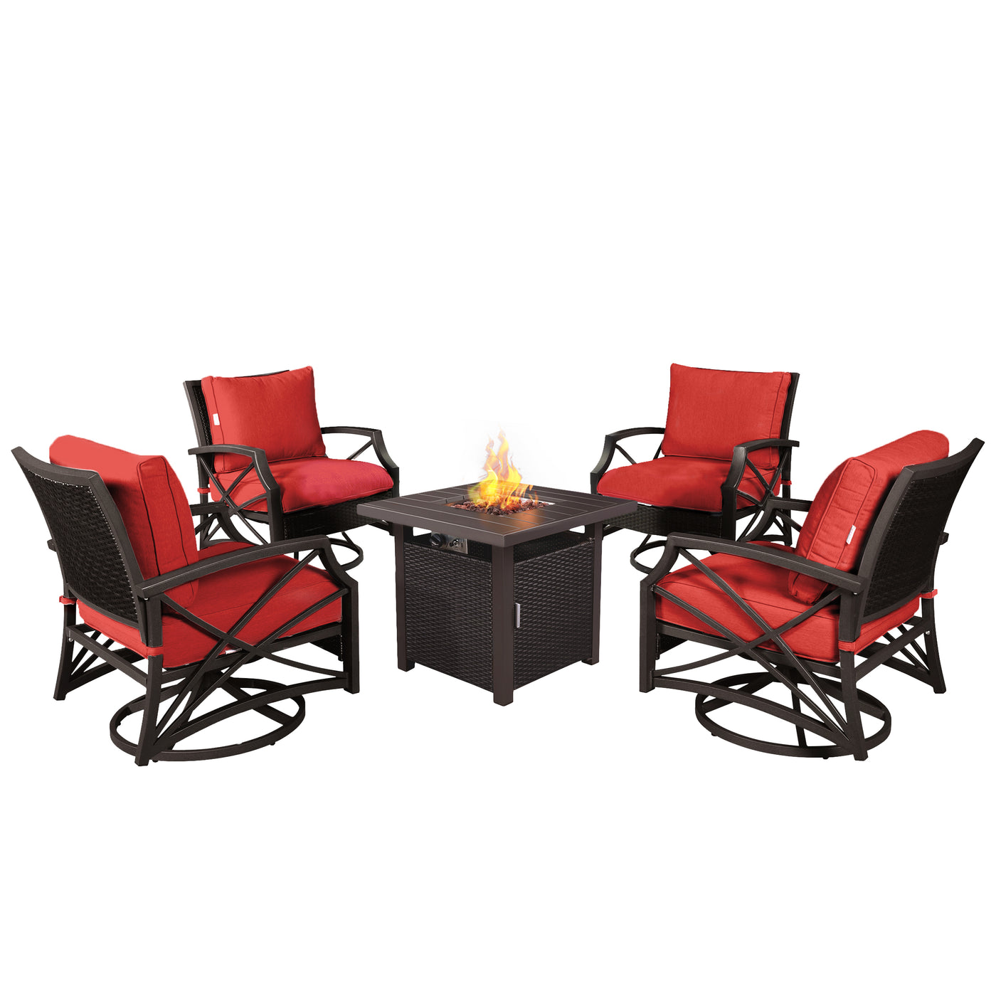 Lark 5-Piece Outdoor Fire Pit Side Table Set for Patio
