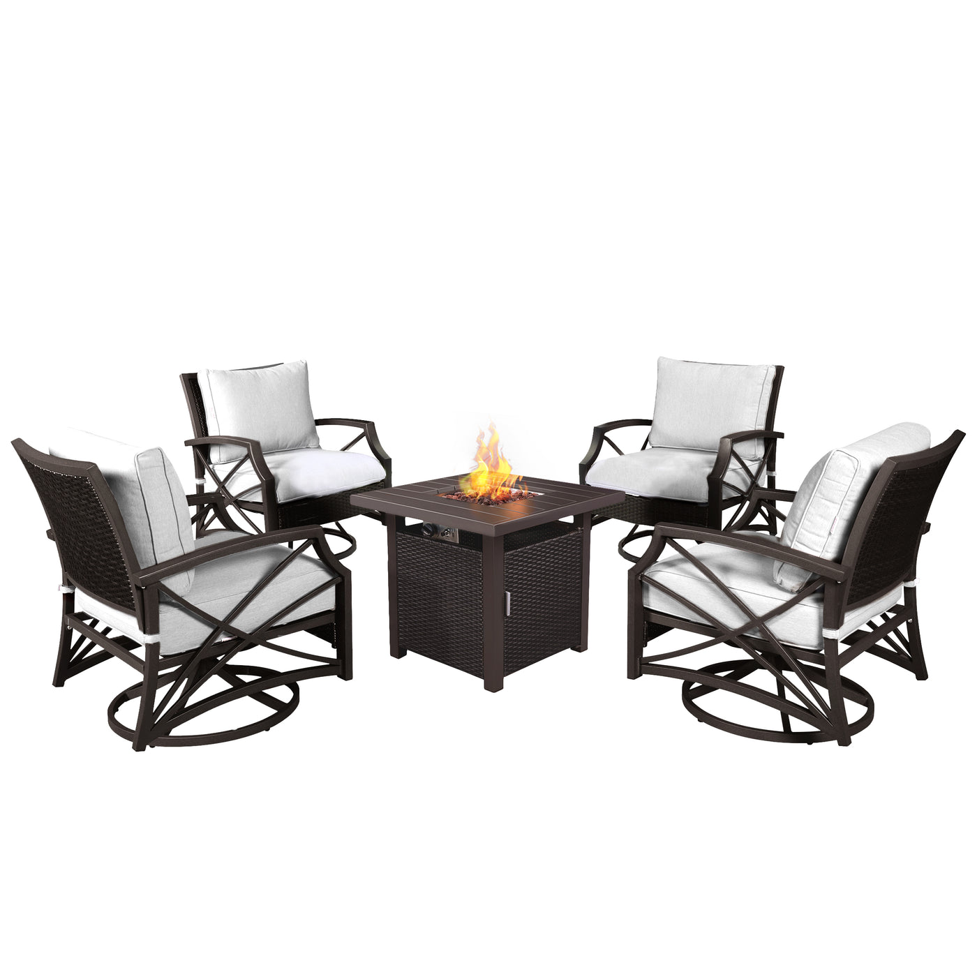 Lark 5-Piece Outdoor Fire Pit Side Table Set for Patio