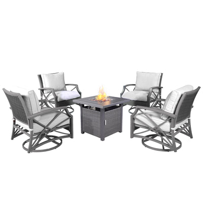 Lark 5-Piece Outdoor Fire Pit Side Table Set for Patio