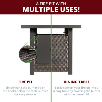 Lark 5-Piece Outdoor Fire Pit Side Table Set for Patio