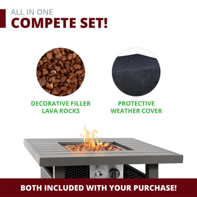 Lark 5-Piece Outdoor Fire Pit Side Table Set for Patio