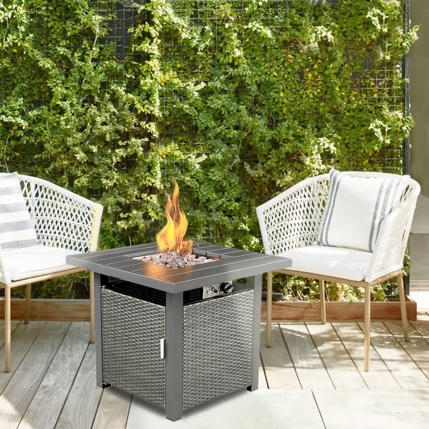 Lark 28" Outdoor Fire Pit Side Table for Patio