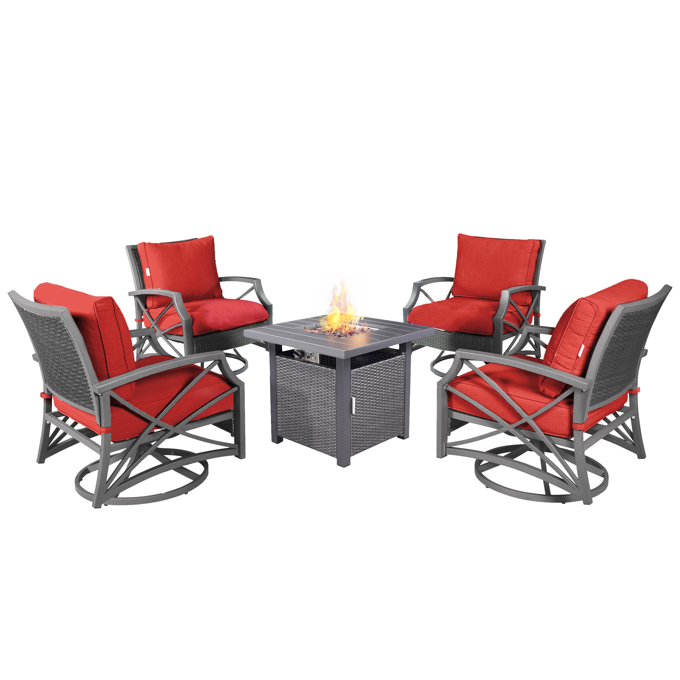Lark 5-Piece Outdoor Fire Pit Side Table Set for Patio