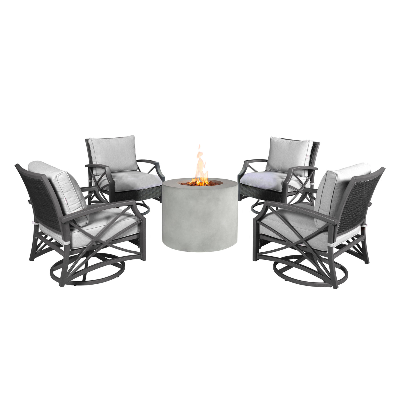 Loren 5-Piece Outdoor Fire Pit Set for Patio