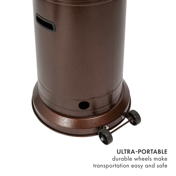 hanover umbrella patio heater hammered bronze Kinger Home 92" Bronze Umbrella Propane Patio Heater, 46,000 BTU