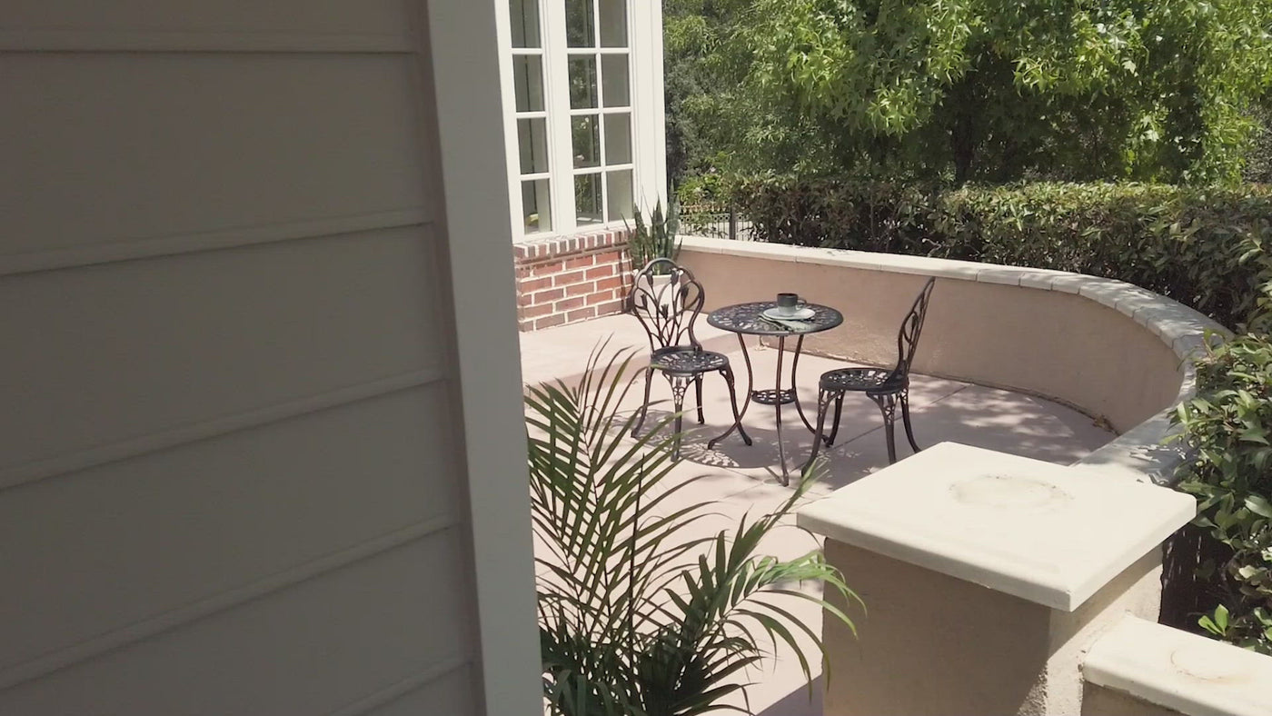 Tulip 3-Piece Outdoor Bistro Set for Patio, Antique Bronze