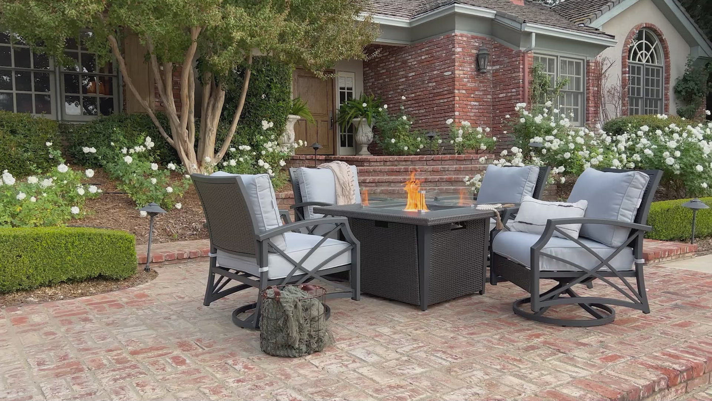 Ethan 5-Piece Outdoor Fire Pit Table Set for Patio